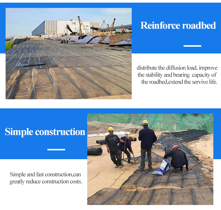 12.7*12.7mm and 25.4*25.4mm Mesh Size Uniaxial Plastic Geogrid for Roadbed Construction