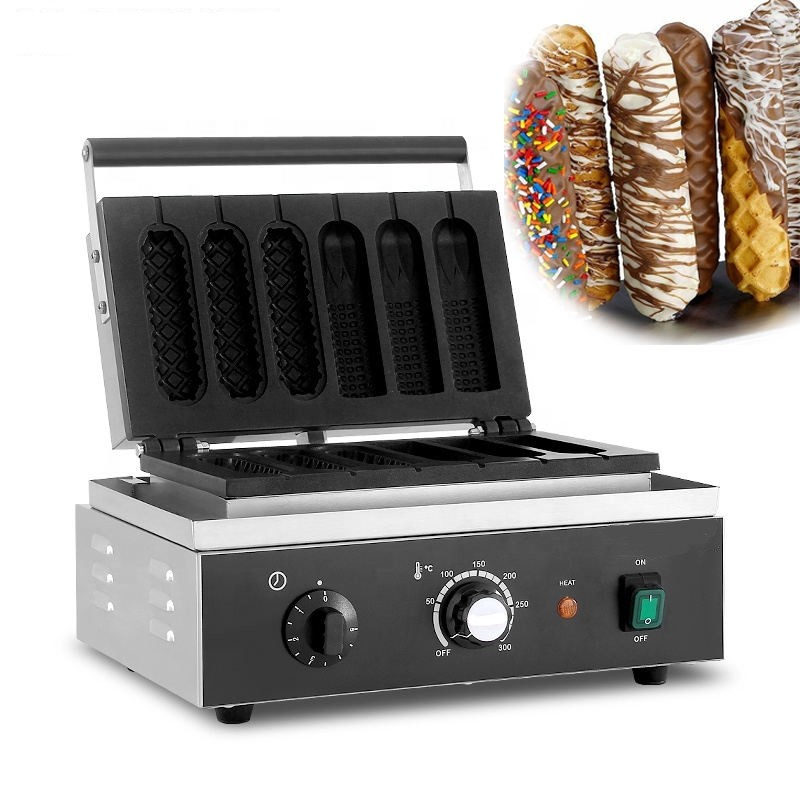 CE Cast Iron Electric Other Snack Machine Korean Commercial Christmas 6 Stick Corn Waffle Hot Dog Maker