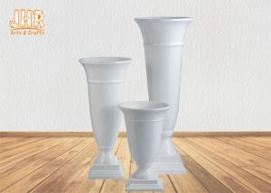Buy cheap Trumpet Glossy White Fiberglass Urn Planters Centerpiece Table Vases Floor Vases product