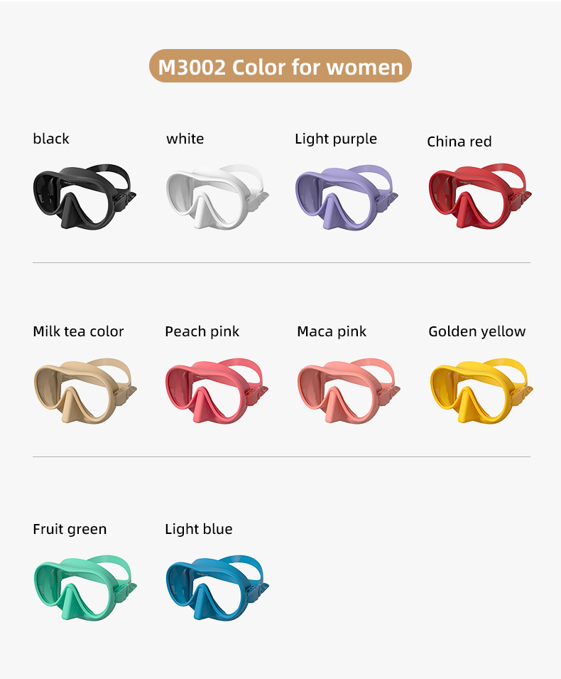 MC3001 M3001 M3002 Integrated Forming Snorkel Set for Scuba Diving and Snorkeling Snorkel Mask Set