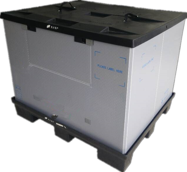 Manufacturer plastic hard board customized height coaming pallet box for Auto parts autopack korea