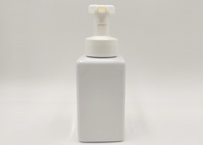 250ml Foam Pump PET Cosmetic Bottle Square Shape 32 / 28mm Sealing Type