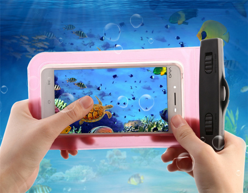 Pink Waterproof Phone Bag PVC Waterproof Phone Pouch Floating Dry Phone Bag