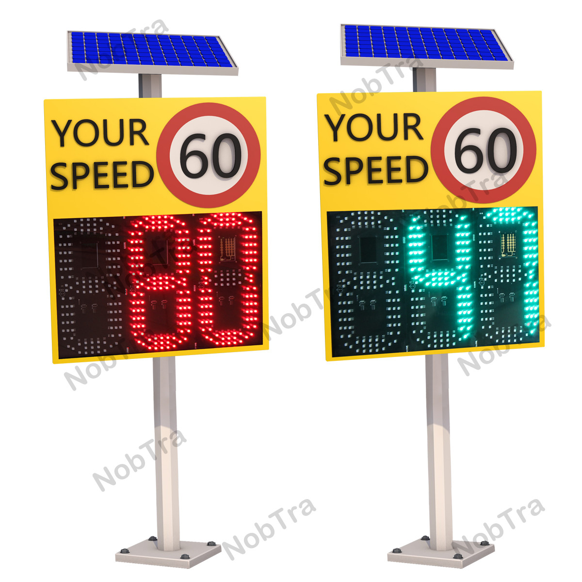 YOUR SPEED Symbols Solar Used Radar Speed Signs For 4 Way Intersection