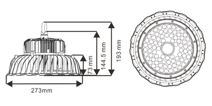 High Efficiency UFO LED High Bay Light 150W Aluminum Body Material