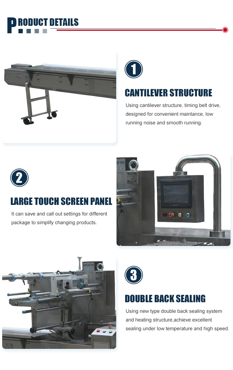 Single-Row On-Edge Snack Packing Seal Machine Film Pouch Bag Packing Machine