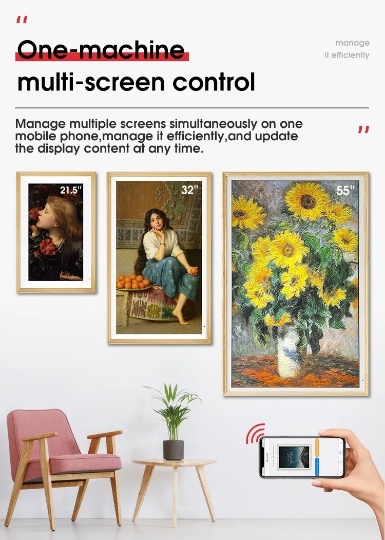 Electronic Artistic Digital Photo Frames For Photos Music Images Wall Mount