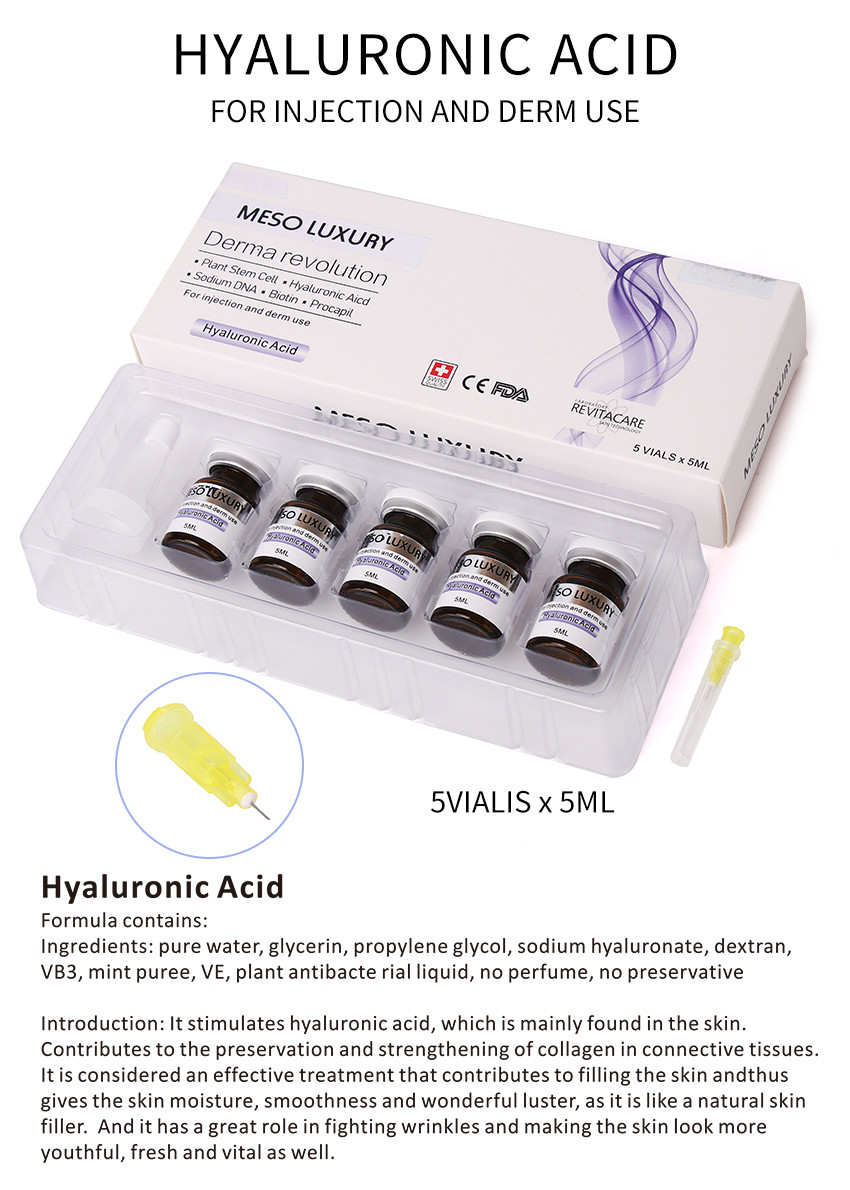 Private Label Moisturizing Hyaluronic Acid Serum Injections Luxury Mesotherapy Injections For younger Face