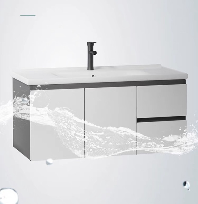 Luxury Floating Bathroom Vanity Supplier Mirror Cabinet Modern Matte White Wall Mounted Bathroom Vanity Set