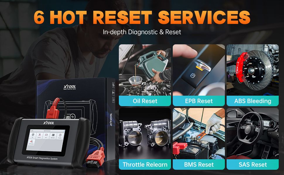 XTOOL InPlus IP508 OBD2 Scanner Diagnostic Tool with 6 Services