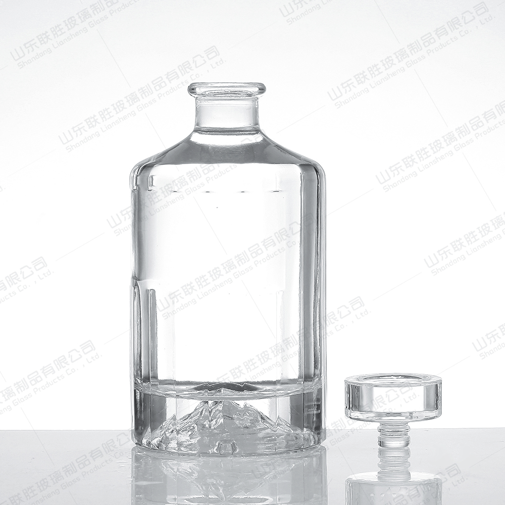 375ml 750ml Clear Wine Liquor Whisky Glass Bottle with Acceptable Customer's Logo