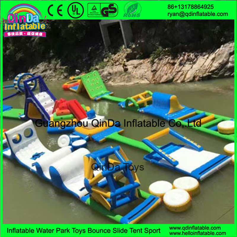 Custom design outdoor adults giant inflatable floating water park for open water entertainment from Guangzhou