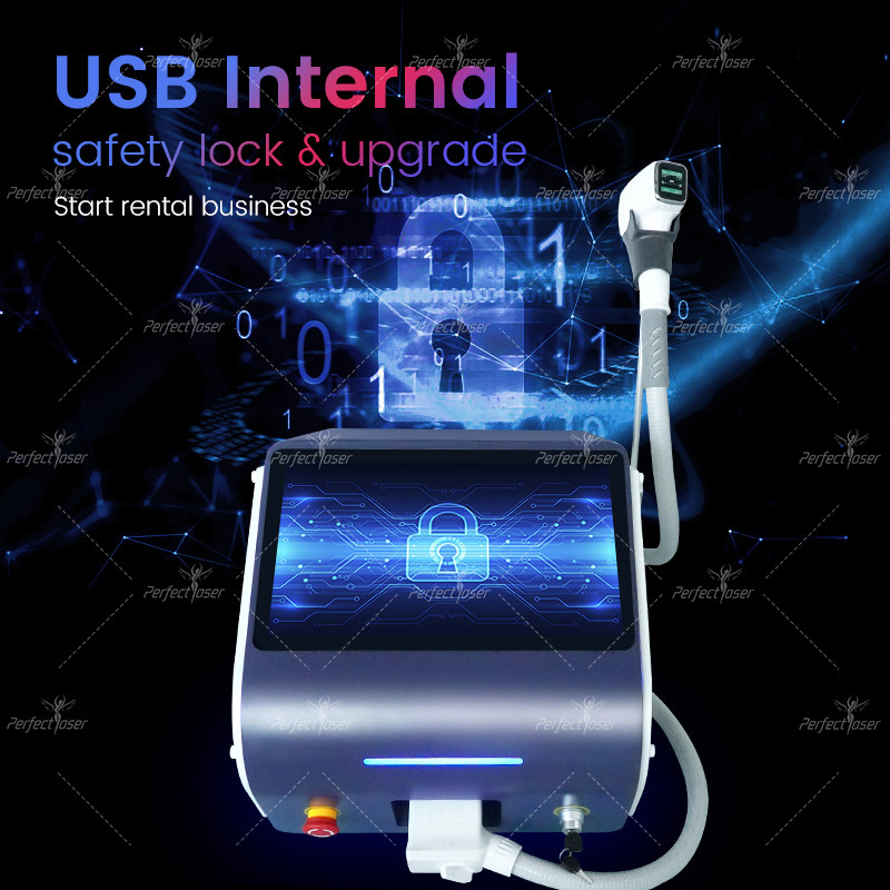 Portable Flawless 808nm Diode Laser Hair Removal Machine 3 Wavelength