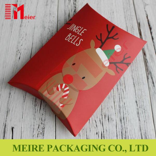 New red printing Christmas creative candy gift box candy pillow box with cheap