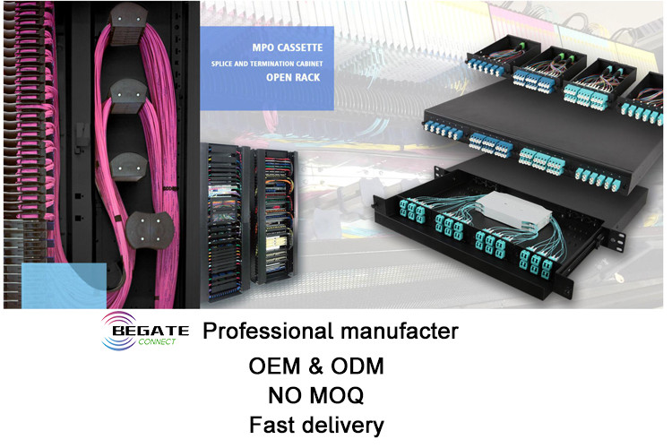 24 Fiber Optic MPO MTP Cassettes 2 X MPO 12 Fiber LC Multimode OM3