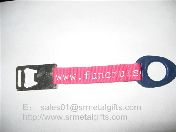 polyester wrist strap with bottle opener