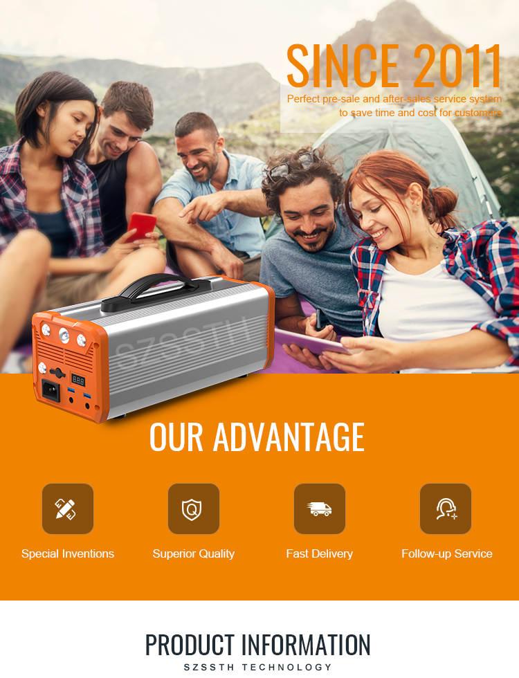 300 Watt Portable Power Station Dual USB Charging Camping Portable Power Supply With QC3.0