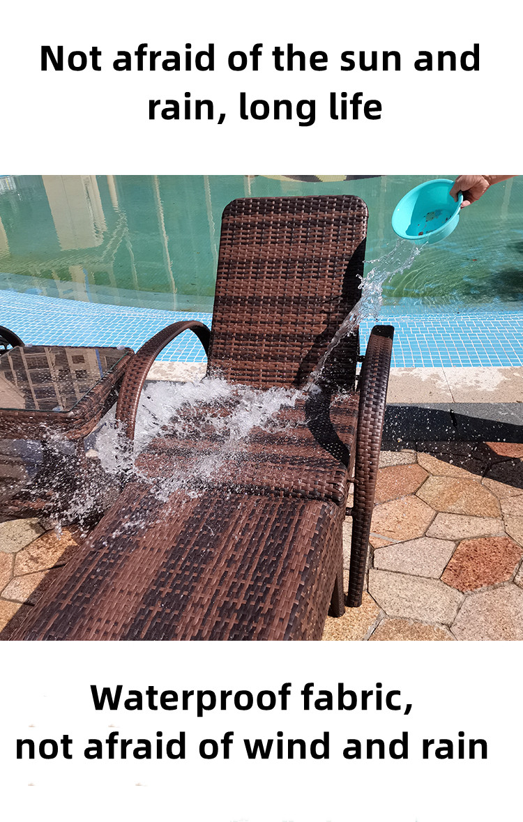 Waterproof Outdoor Lounge Furniture Swimming Pool Lounge With Handrail