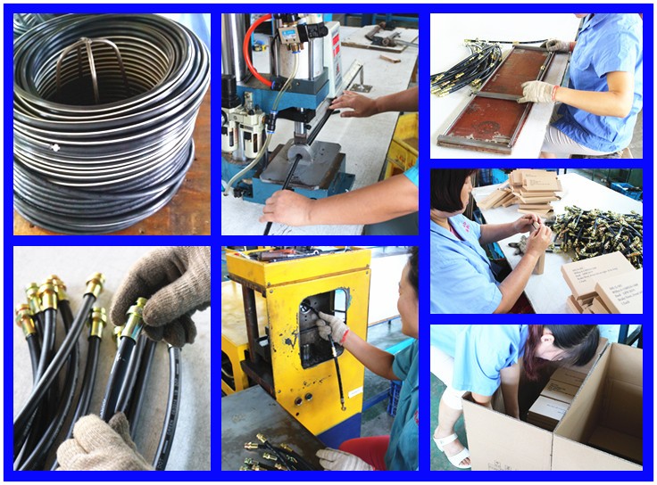 Rubber brake hose with two PVA reinforcement