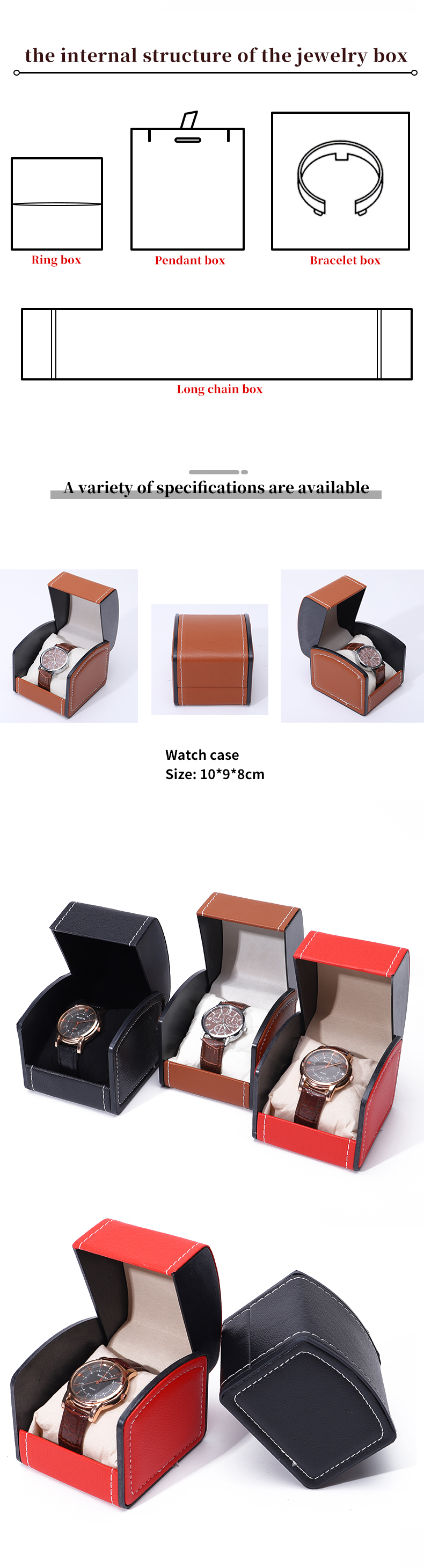 Flip Open Deluxe Handmade Leather Watch Case Treasure Packaging Watch Cover