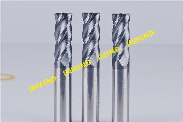 SiN Coating 4 mm Corner R 1.0 mm HRC55 Corner Radius End Mill 50 mm Length