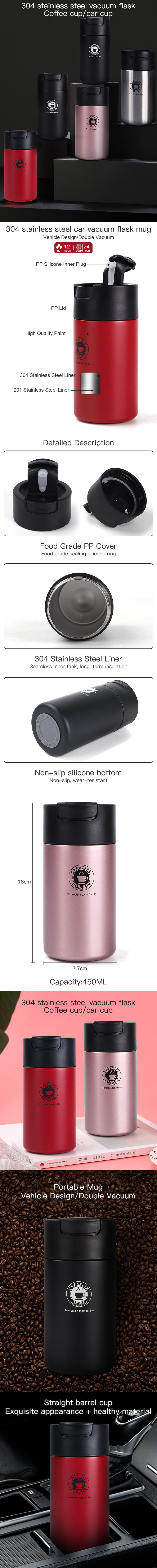 Wholesale Factory 450ml Double Wall Steel Vacuum Flask Travel Tumbler for All People