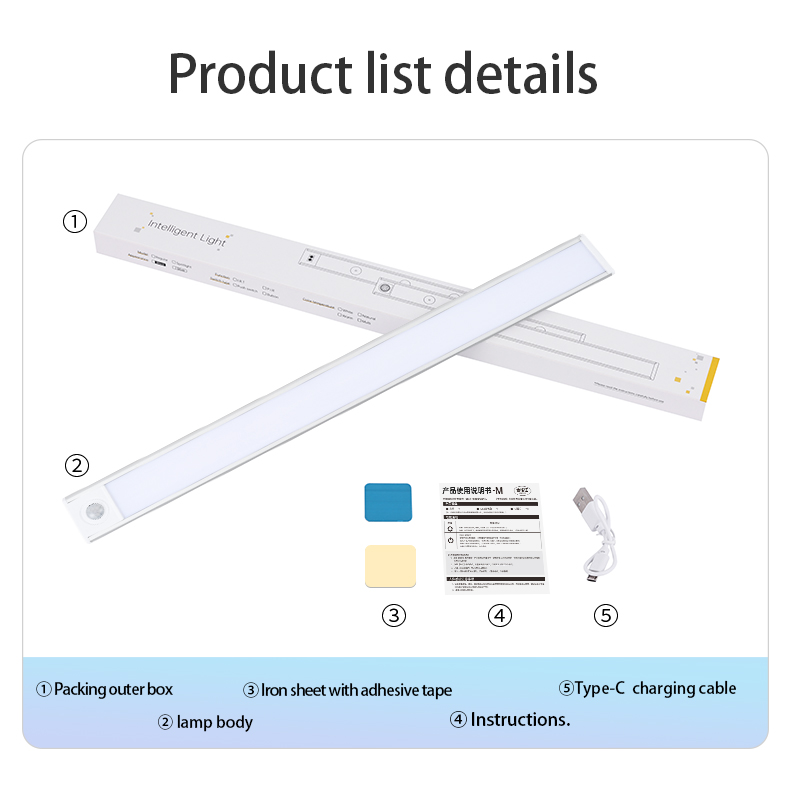 Adjustable Color Temperature LED Motion Sensor Light for Ultra-thin Kitchen Cabinet