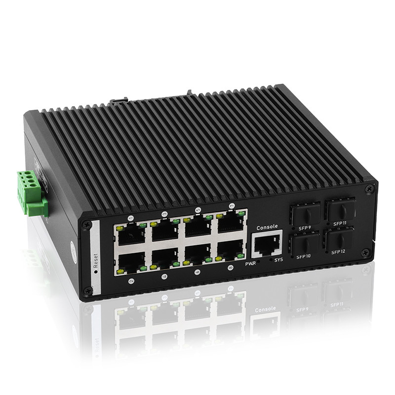 8 Port Gigabit Managed Industrial Poe Switch 4 Gigabit SFP Fiber Slot Port