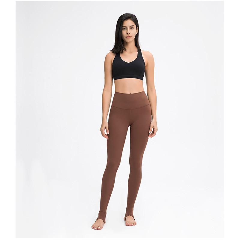 Solid Color Sports Capri Pants Slim Fit High Waisted Yoga Leggings With Pockets