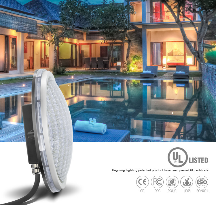 Warm White IP68 UL Swimming Pool Lights 3500K 2 Wires Of 1.5m Length Wires Out