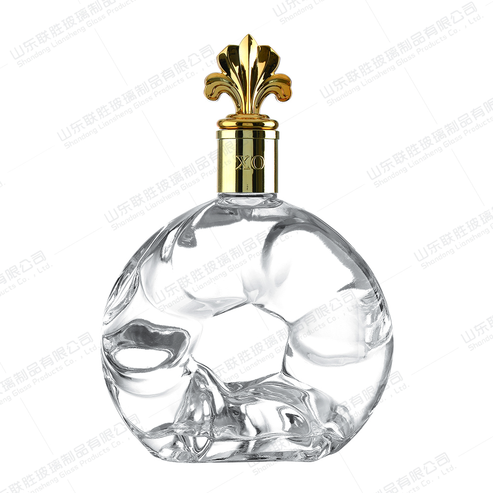 Clear 750 Ml Bottles White Wine Empty Liquor Glass Bottle Vodka Whisky Custom Shape
