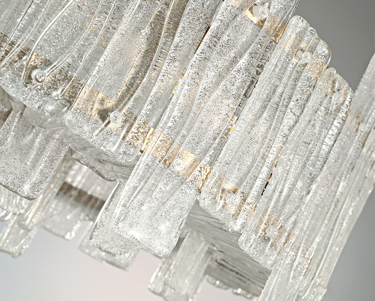 Electroplating Glass Pendant Lamps Anti Glare Stainless Steel And Glass Pendant Light