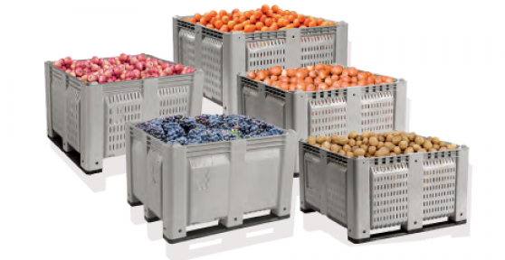 Warehouse strong bulk storage shipping container 1200*1000 HDPE Plastic Pallet Box