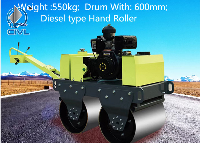 Walk - Behind Double Drum Roller / 0.6ton Mini Road Roller / 13hp Gasoline Engine / Roller - Compactor