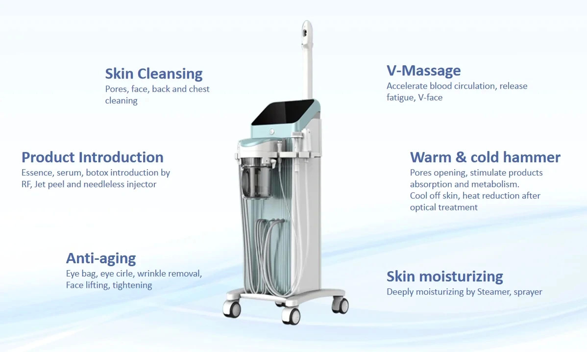 7 In 1 Water Oxygen Jet Peel Machine Hydrafacial Skin Whitening Facial Deep Cleansing