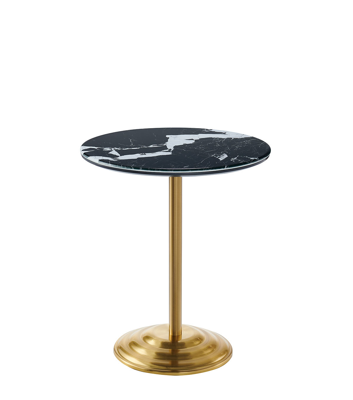 Modern Style Marble and brass Table Antiqued brass color round end table