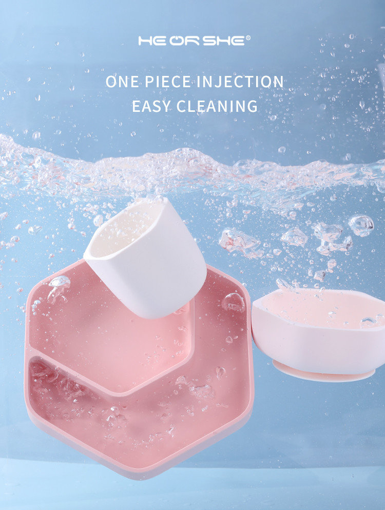 LFGB Certification Portable Tasteless Silicone Suction Baby Plate