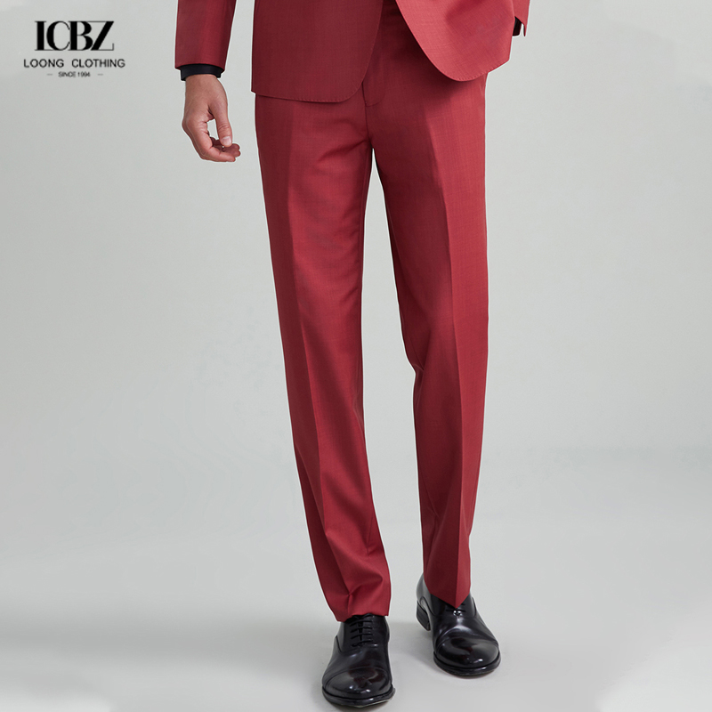 Knitted Weaving Method Slim Fit Pencil Skinny Suit Pants for Men's Business Attire