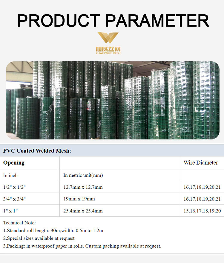 9 Gauge PVC Galvanized Welded Fencing Net 3 X 3 Welded Wire Mesh