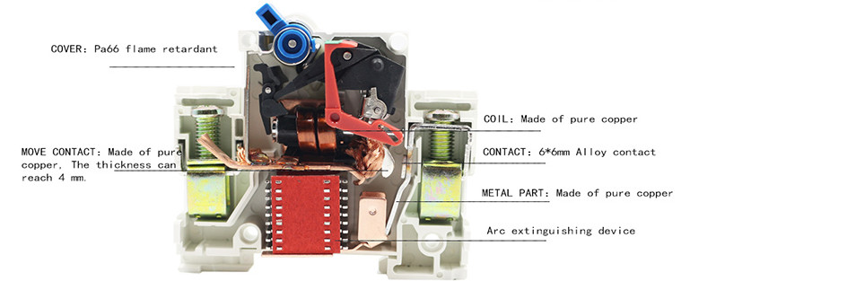NC-125 DC Type 10KA Miniature Circuit Breaker 2P 125A Din Installation Anti Impact