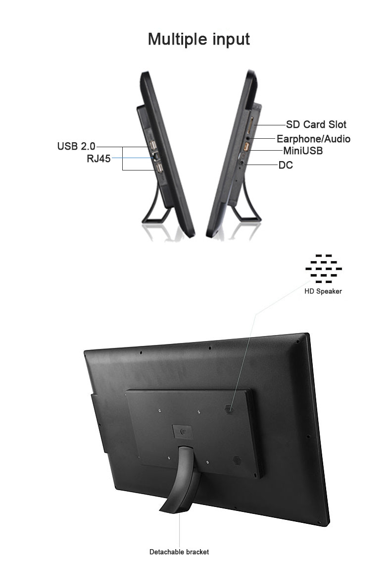 10 Inch Wifi Digital Photo Frame with IPS Touch Screen and Plastic Frame Material