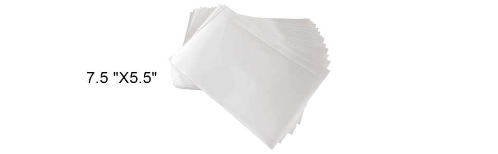 9527 Product 7.5" x 5.5" Clear Adhesive Top Loading Packing List / Shipping Label Envelopes