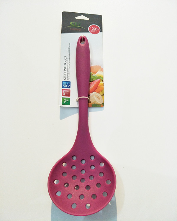 custom different types Hygienic Culinary Silicone Slotted Spoon kitchen utensil set