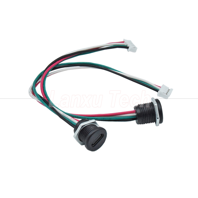 Waterproof USB Type C Female Socket Jack to 4 Pin PH 2.0 XH 2.54 SH1.0 VH ZH MX Connector Cable