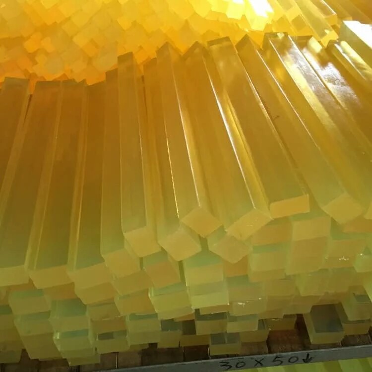 Yellow Polyurethane Or Nylon Plastic Rod , 300 - 500mm Length PU Bar