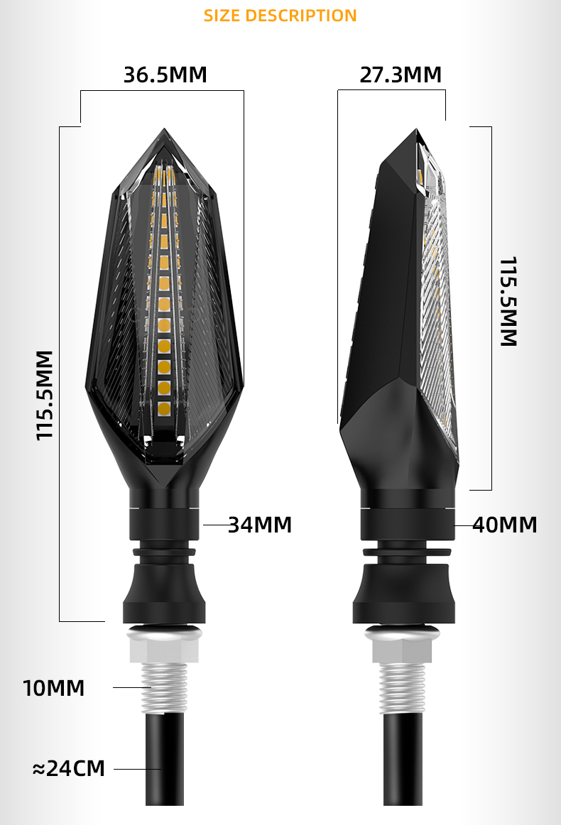 YAYE Dynamic Turn Signal LED Light Flowing Water Blinker 6500k Temperature Normal Light