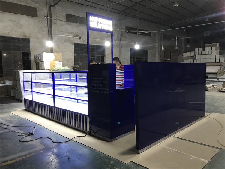 ODM Cell Phone Store Fixtures Showcase With 8mm Thick Tempered Glass