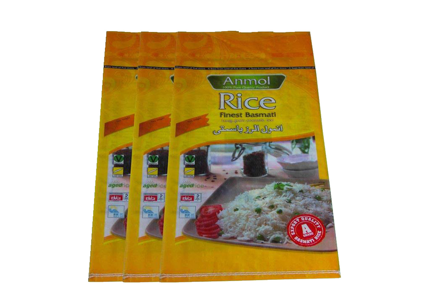 Double Stitched Woven Rice Packaging Bags OPP Laminated 9 Colors