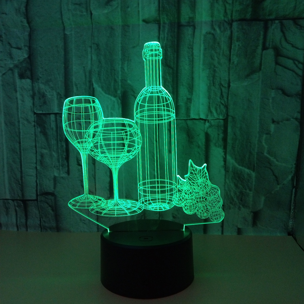 Colorful 3d table lamp 3D night light bottle touch remote control home gift 3D night light
