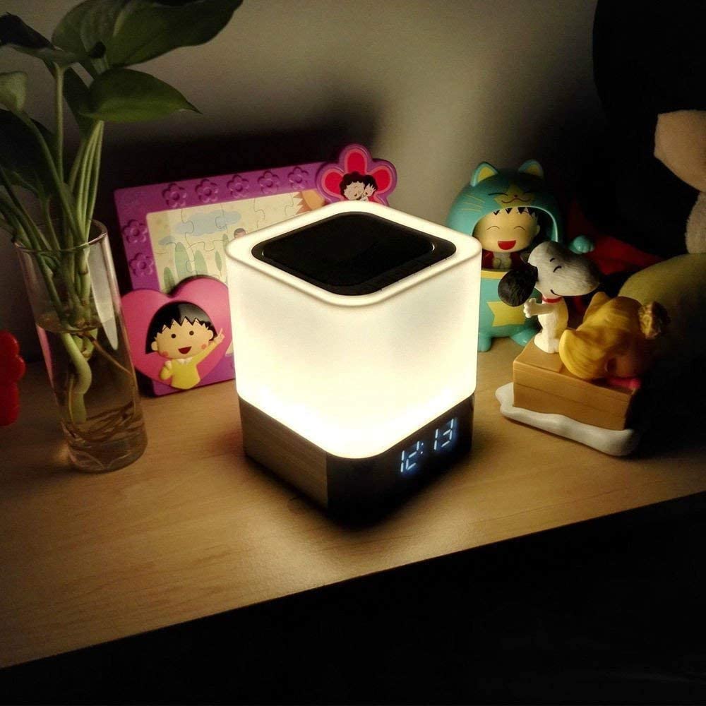5w 3.7v 2600mAh LED Touch Night Light Wireless Speaker Portable Bedside Lamp 20KHZ
